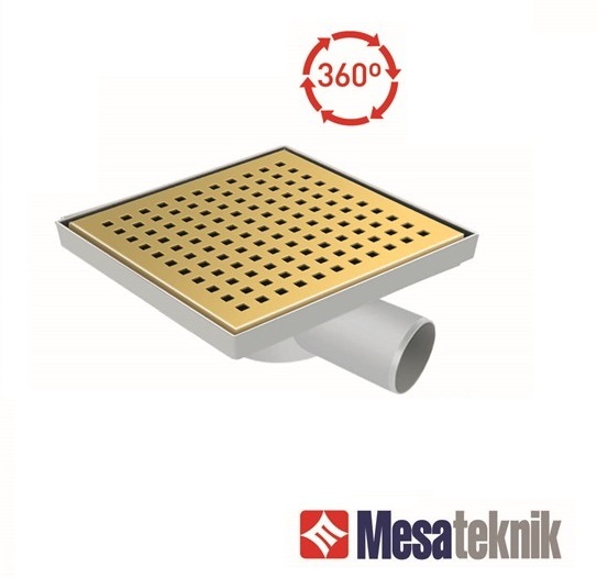 Mesa 20x20 Plastik Gövdeli Dönerli Duş Süzgeci Delikli Altın